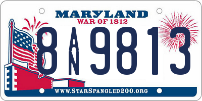 MD license plate 8AN9813