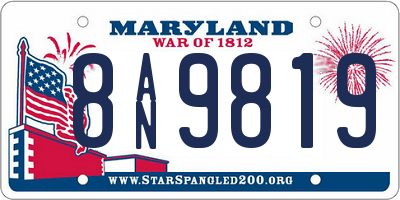 MD license plate 8AN9819