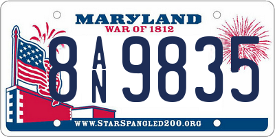 MD license plate 8AN9835