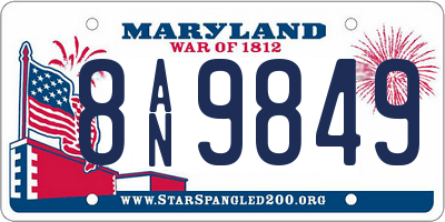 MD license plate 8AN9849