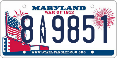 MD license plate 8AN9851