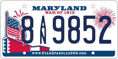 MD license plate 8AN9852