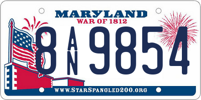 MD license plate 8AN9854