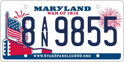 MD license plate 8AN9855