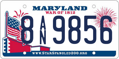 MD license plate 8AN9856