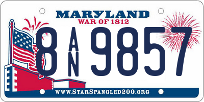 MD license plate 8AN9857