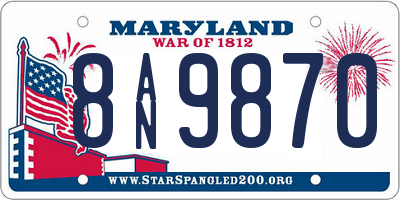 MD license plate 8AN9870