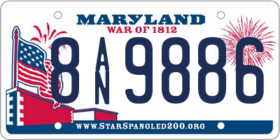 MD license plate 8AN9886