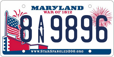 MD license plate 8AN9896