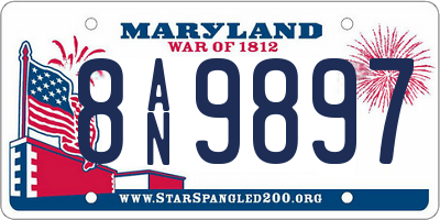 MD license plate 8AN9897