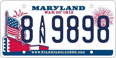 MD license plate 8AN9898