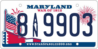 MD license plate 8AN9903