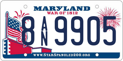 MD license plate 8AN9905
