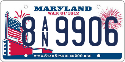 MD license plate 8AN9906