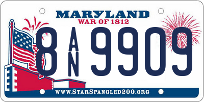 MD license plate 8AN9909