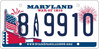 MD license plate 8AN9910