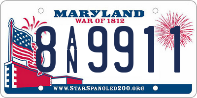 MD license plate 8AN9911