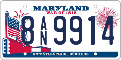 MD license plate 8AN9914