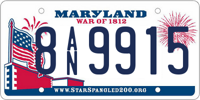 MD license plate 8AN9915