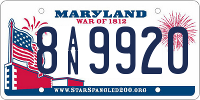 MD license plate 8AN9920
