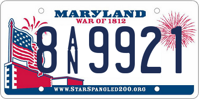 MD license plate 8AN9921