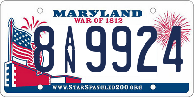 MD license plate 8AN9924