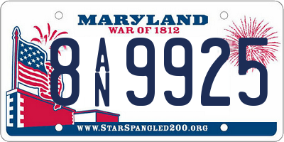MD license plate 8AN9925