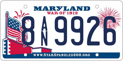 MD license plate 8AN9926