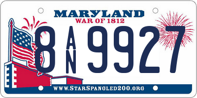 MD license plate 8AN9927