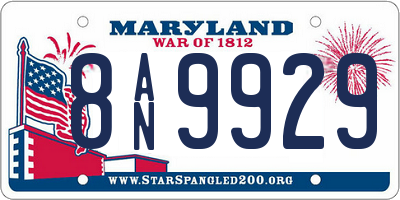 MD license plate 8AN9929