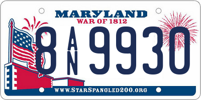 MD license plate 8AN9930