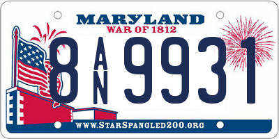 MD license plate 8AN9931