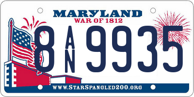MD license plate 8AN9935