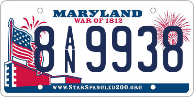 MD license plate 8AN9938