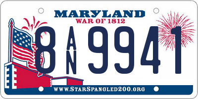 MD license plate 8AN9941