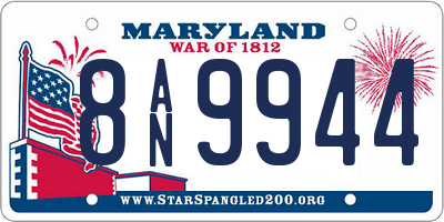MD license plate 8AN9944