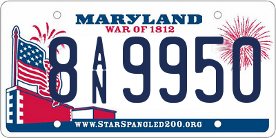 MD license plate 8AN9950