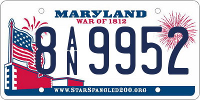 MD license plate 8AN9952