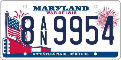 MD license plate 8AN9954