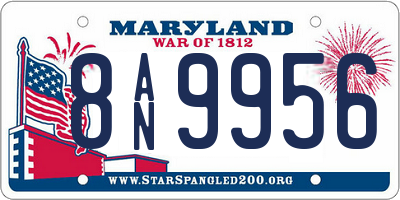 MD license plate 8AN9956