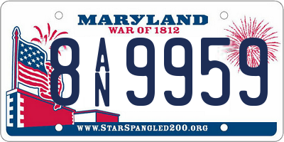 MD license plate 8AN9959