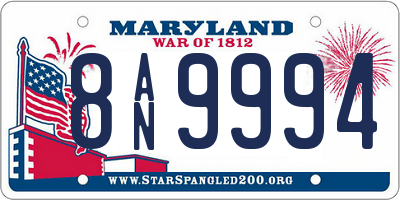MD license plate 8AN9994