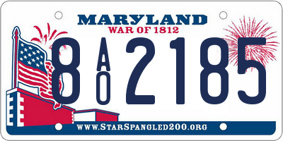 MD license plate 8AO2185