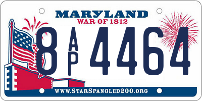 MD license plate 8AP4464