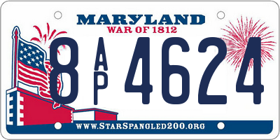 MD license plate 8AP4624