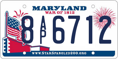 MD license plate 8AP6712
