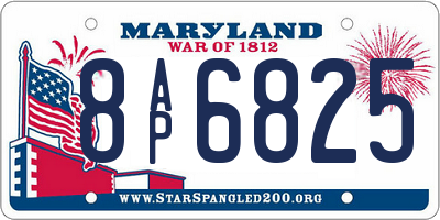 MD license plate 8AP6825