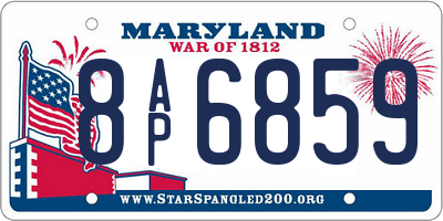 MD license plate 8AP6859