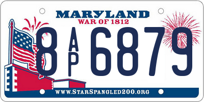 MD license plate 8AP6879