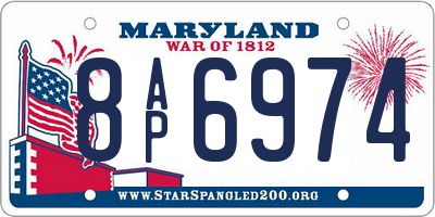 MD license plate 8AP6974